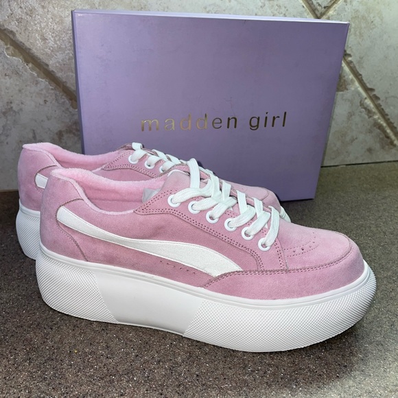 🆕Madden Girl “Ollie” Pink Lace Up platform Sneaker, Size 8.5 - Picture 6 of 14
